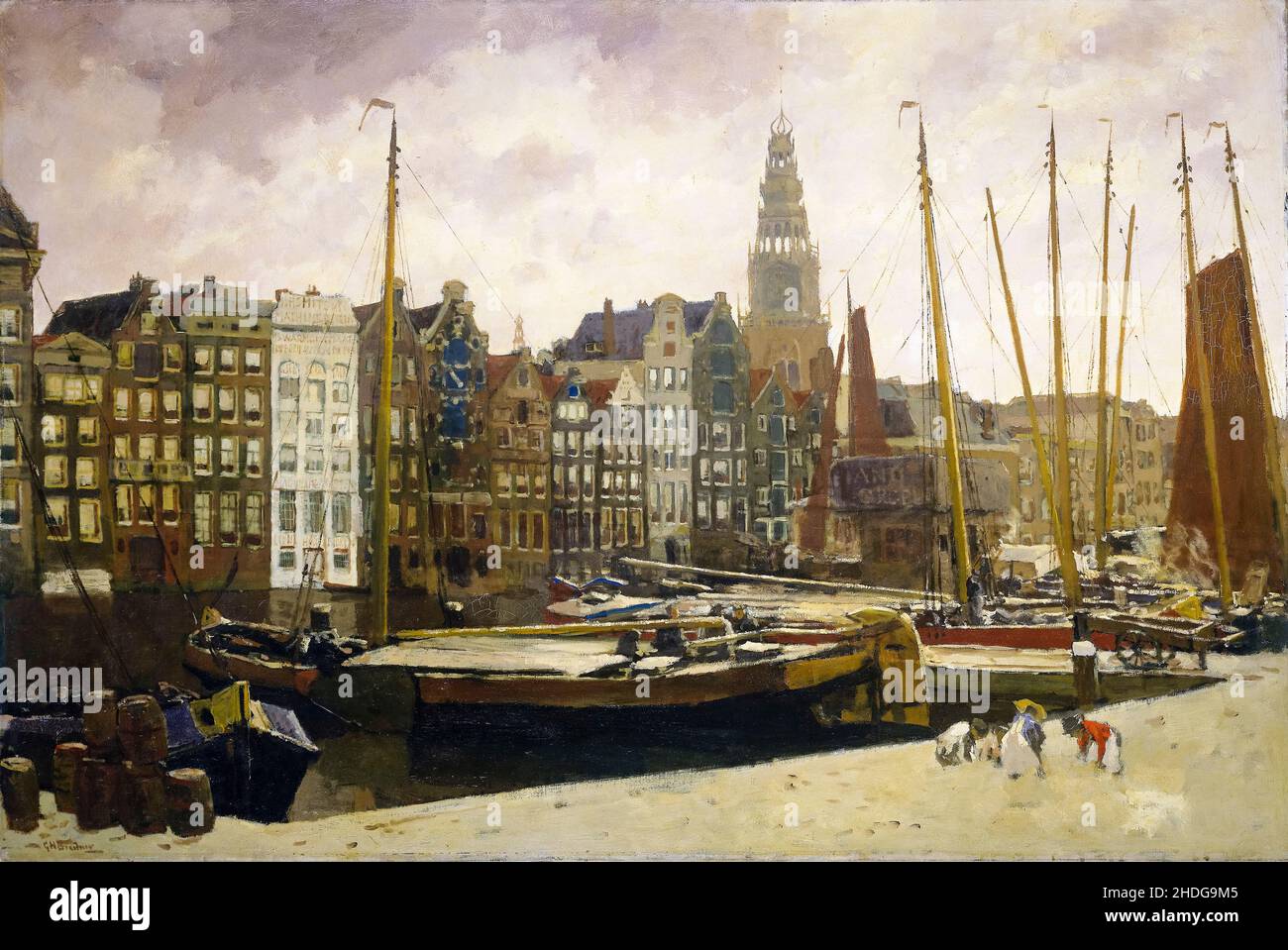 George Hendrik Breitner, The Damrak, Amsterdam, peinture, 1903 Banque D'Images