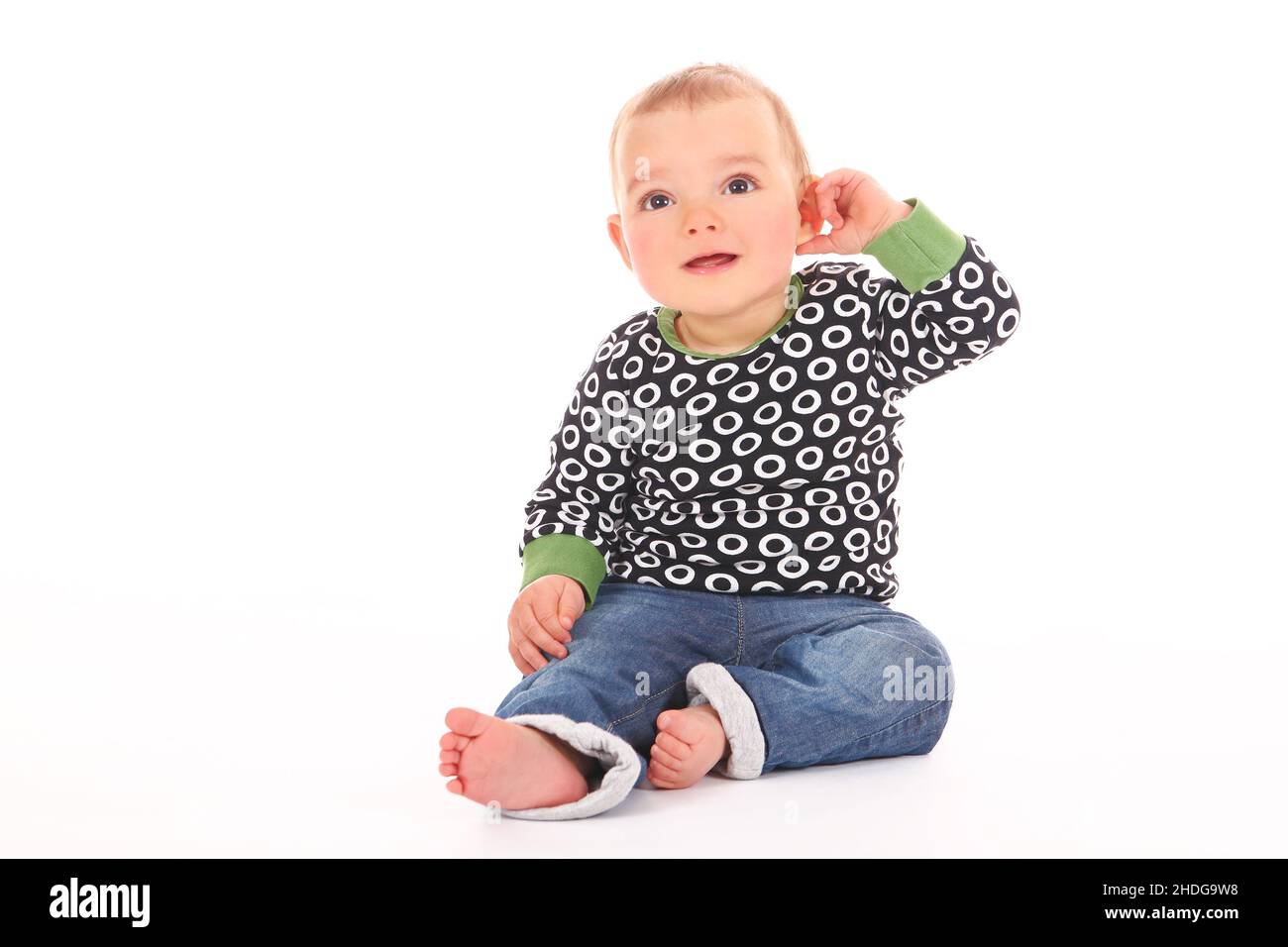 bébé, tout-petit, écoute, babe, bébés,les bébés, les nourrissons, les nourrissons, les tout-petits, les auditeurs Banque D'Images