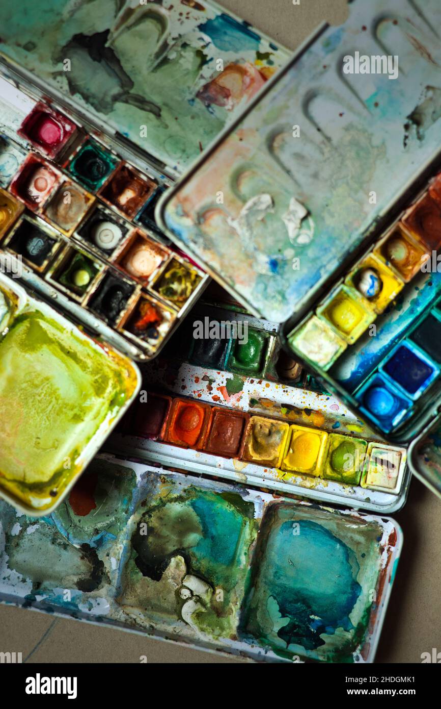 peinture, paintbox, aquarelle, dessin, paintboxs,aquarelles Banque D'Images
