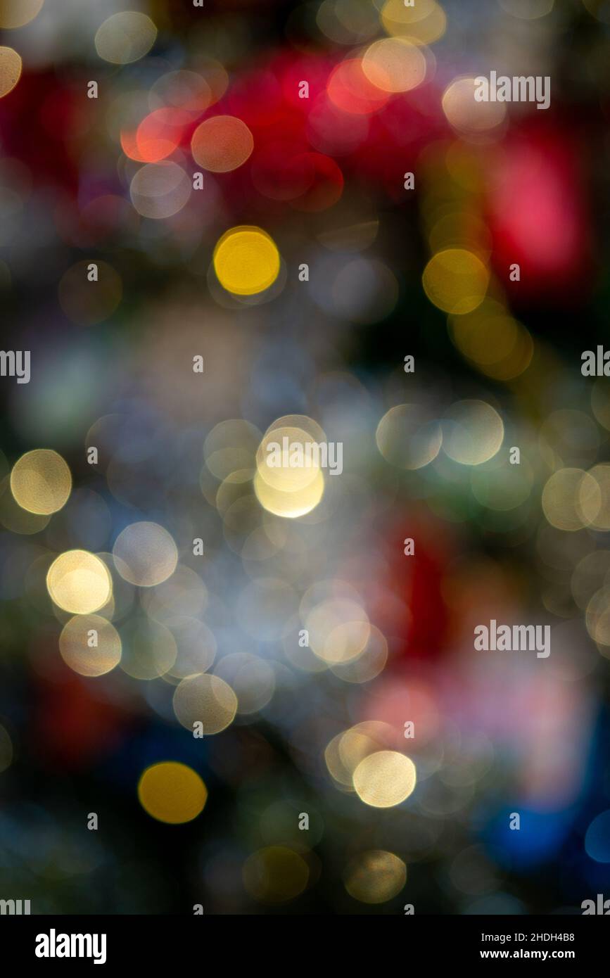 Superbe effet bokeh.Fond de Noël flou et lumineux. Banque D'Images