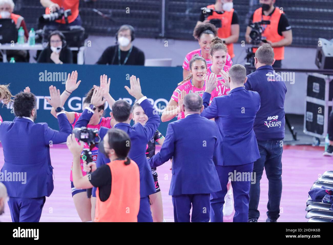 Palazzo dello Sport, Roma, Italie, 06 janvier 2022,Igor Gorgonzola Novara lors de la coupe Imoco Volley Conegliano vs Igor Gorgonzola Novara - Volleyball Italian Women Cup Banque D'Images