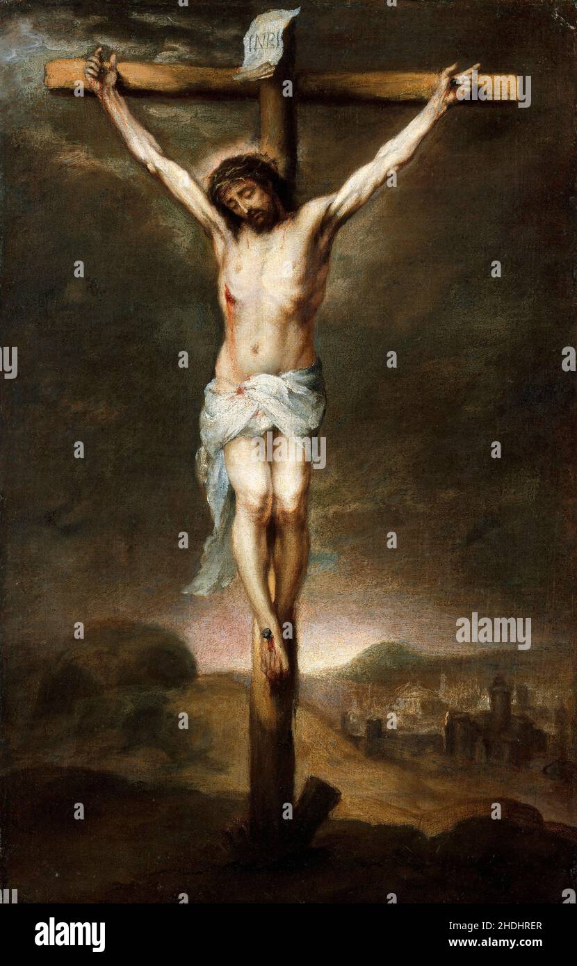 Murillo.La Crucifixion de Bartolomé Estebán Murillo (1617-1682), huile sur toile, 1655 Banque D'Images