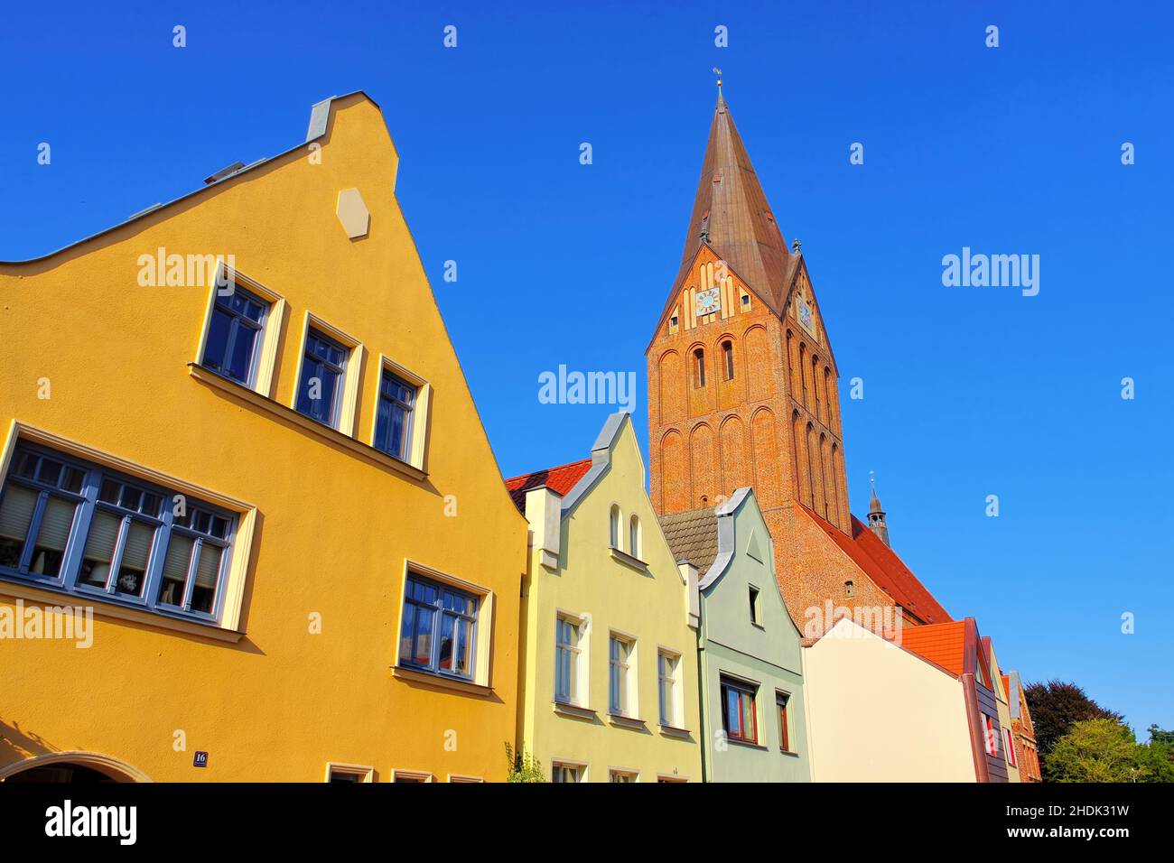 steeple, st marien, barth, steeples, st mariens,barths Banque D'Images