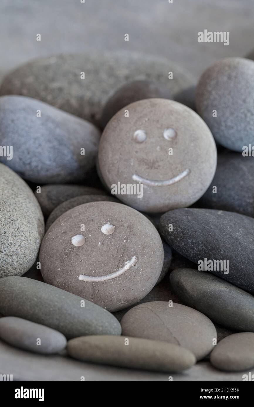 galet, smiley, galets, smiley visages Banque D'Images