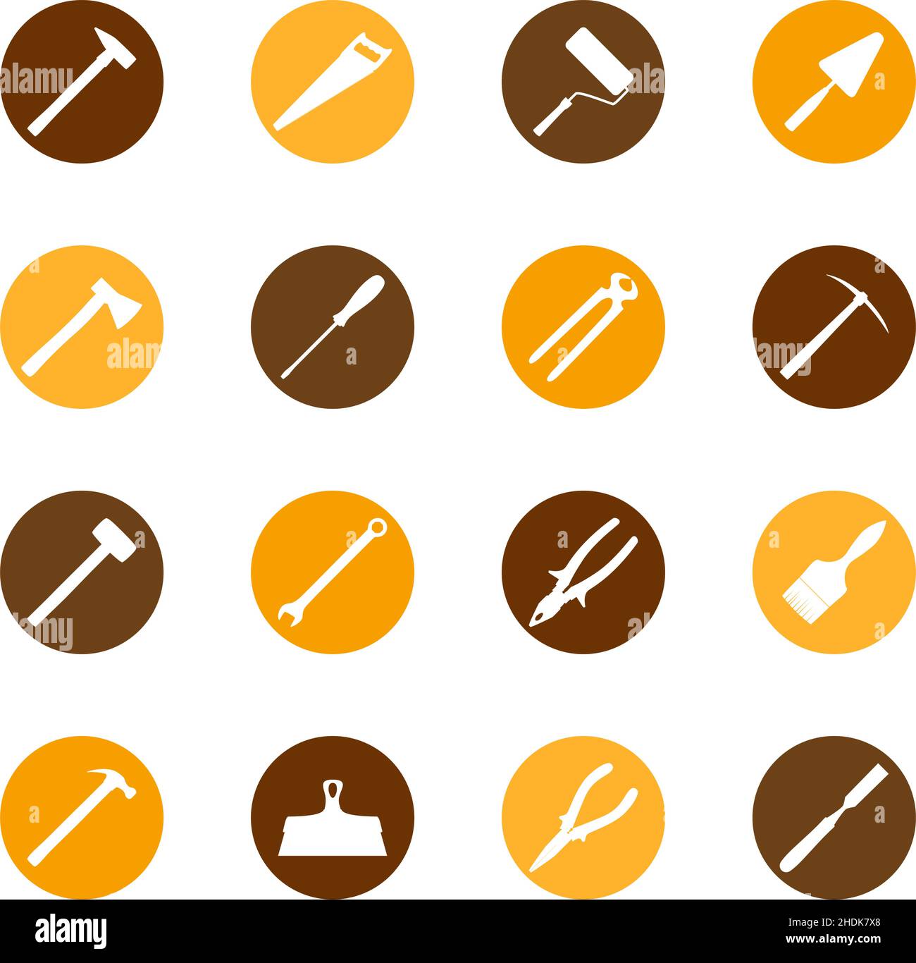 Jeu d'outils de construction sur fond de four de couleur, illustration vectorielle Illustration de Vecteur