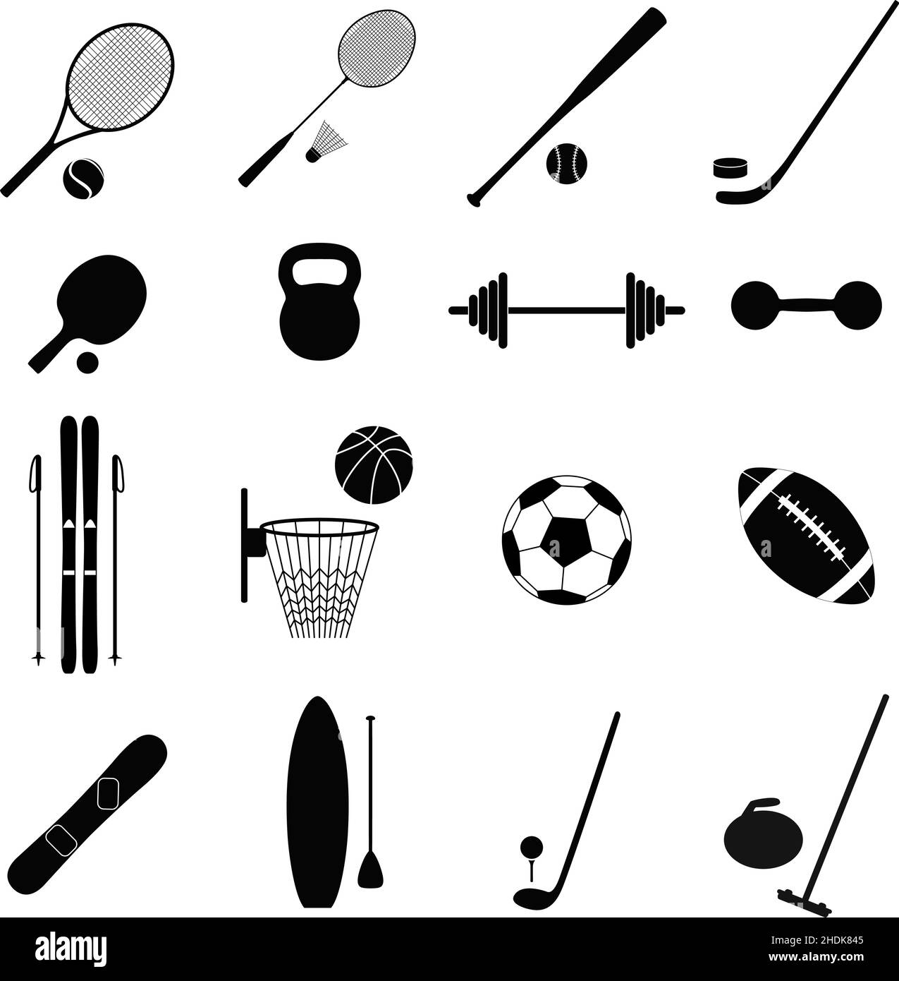 Ensemble d'icônes de sport, illustration vectorielle Illustration de Vecteur
