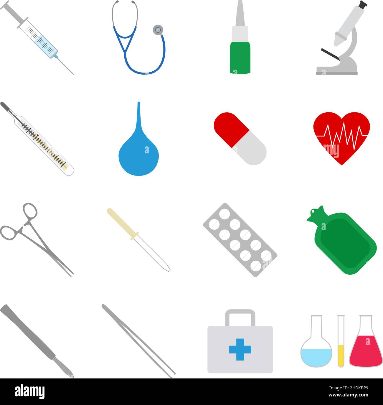 Ensemble d'icônes médicales, illustration vectorielle Illustration de Vecteur