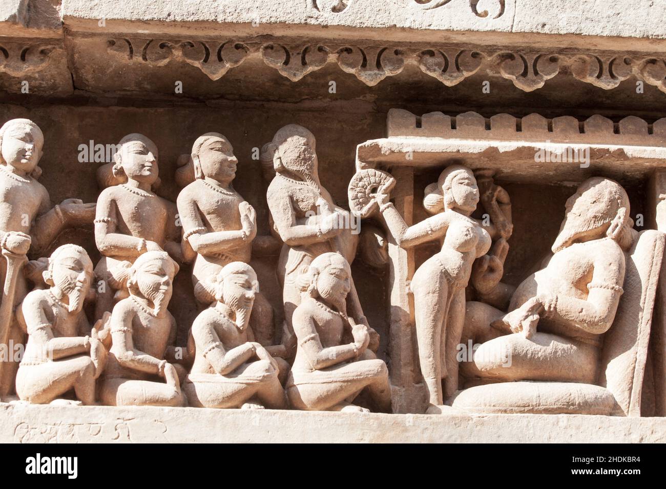 Sculpture, relief, Groupe de monuments de Khajuraho, sculptures, reliefs Banque D'Images