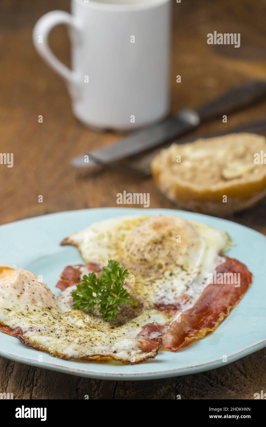 petit déjeuner, œuf frit, bacon, petits déjeuners, oeufs frits,bacons Photo Stock Alamy