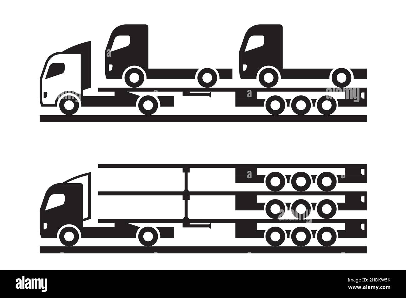 Camions et remorques porteurs de tracteurs – illustration vectorielle Illustration de Vecteur