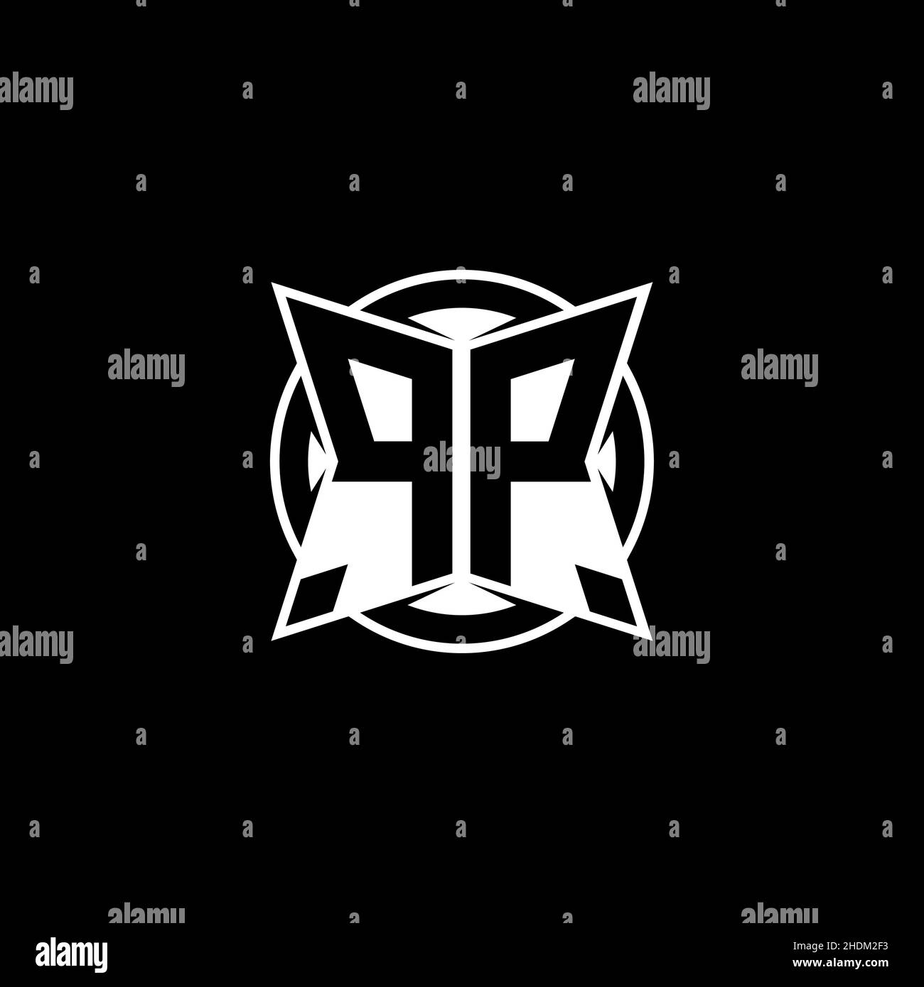 Lettre du logo monogramme en PP au design simple et moderne.Logo rond monogramme. Illustration de Vecteur