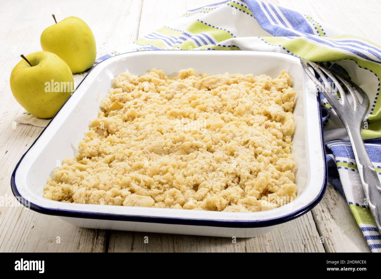tarte aux pommes, crumble aux pommes, tartes aux pommes, crumbles aux pommes Banque D'Images