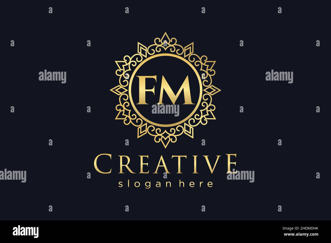 FM lettre initiale de luxe calligraphique féminine fleur dessinée à la main heraldique monogramme ancien style vintage de luxe logo design Premium Illustration de Vecteur