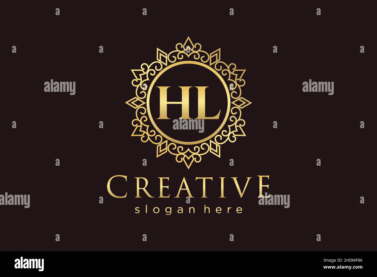 HL lettre initiale Luxe calligraphique féminin floral dessiné à la main heraldic monogramme ancien style vintage luxe logo design Premium Illustration de Vecteur