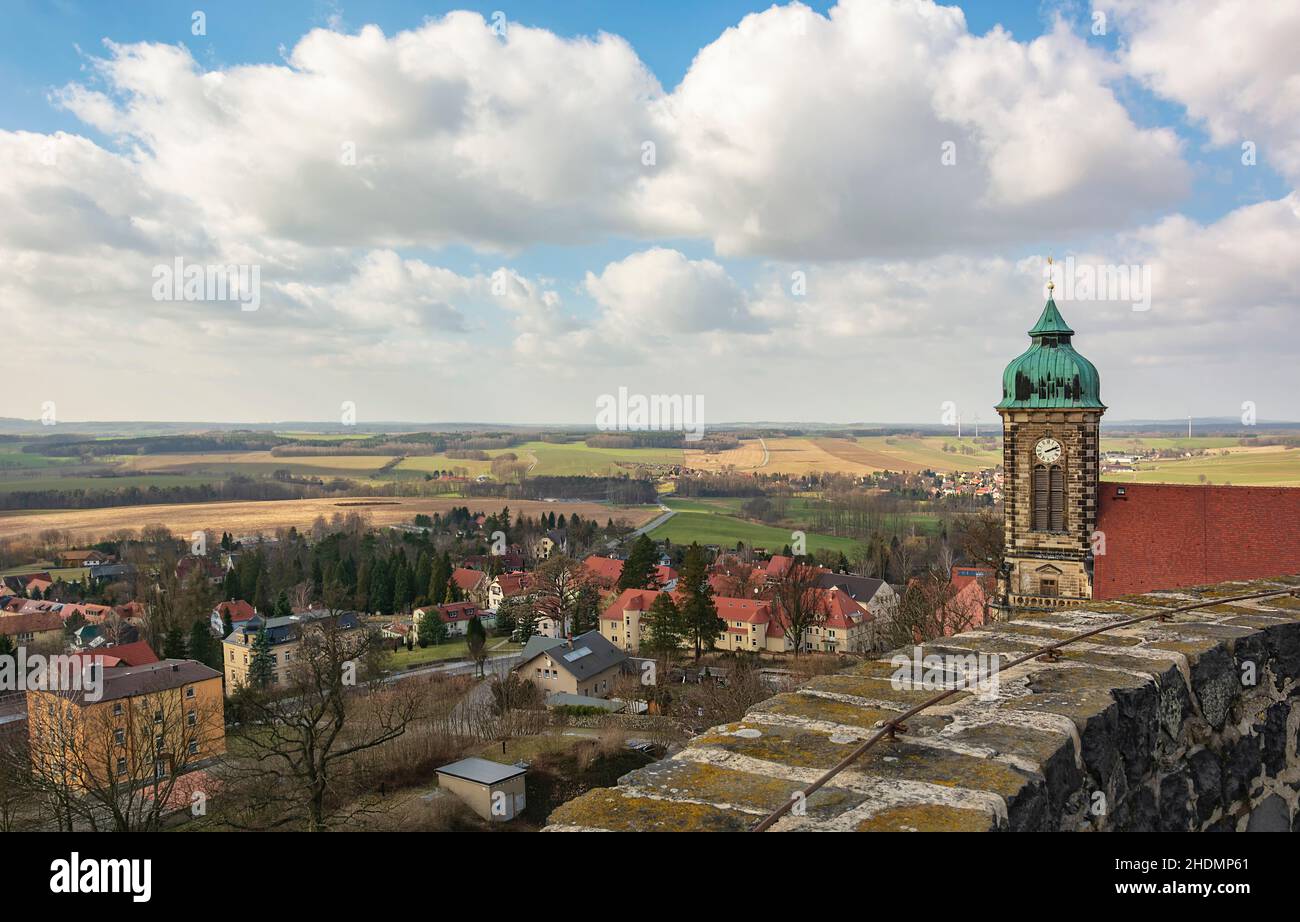 vue sur la ville, stolpen, vues sur la ville, stolpen Banque D'Images