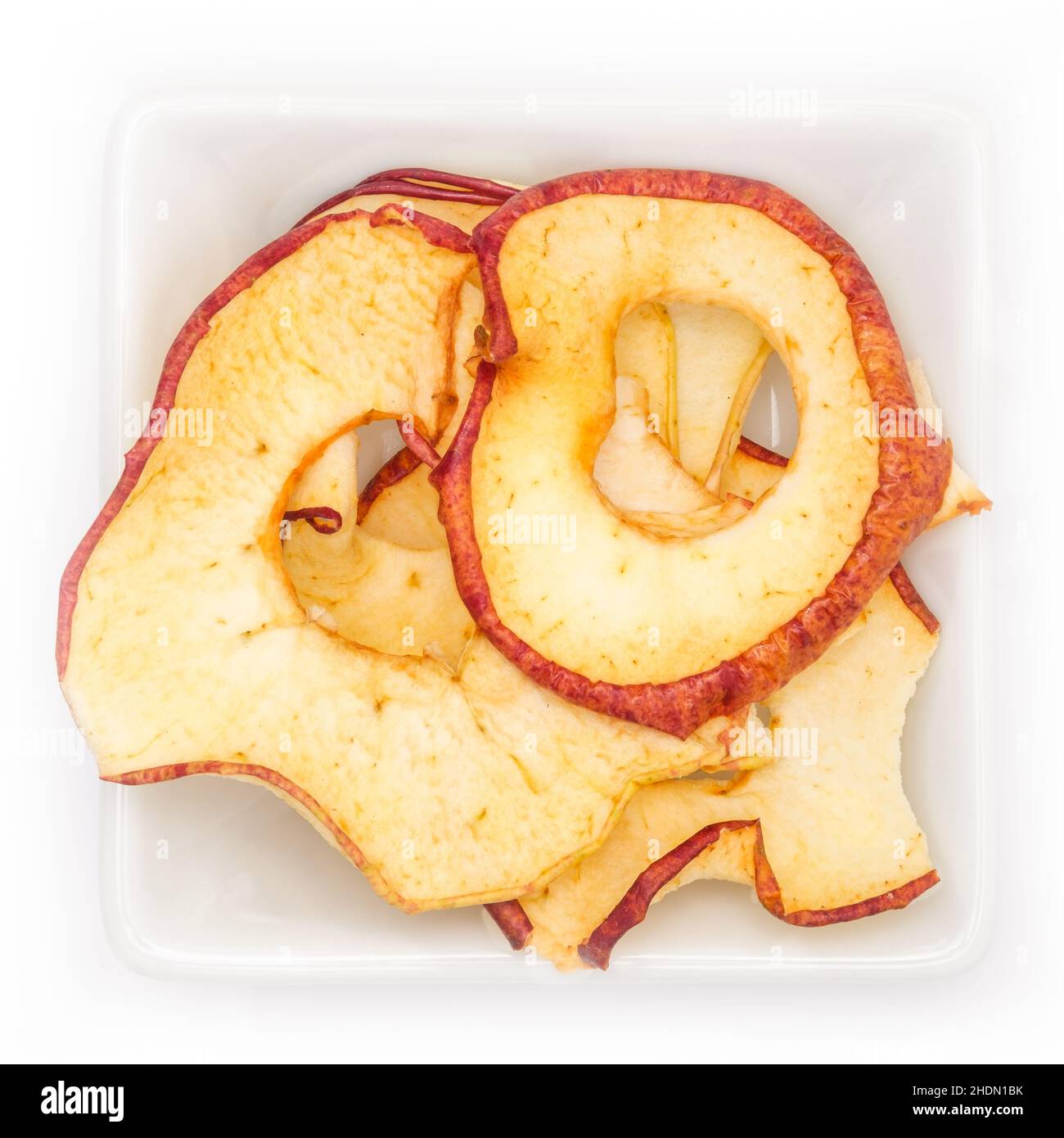 anneaux de pomme, chips de pomme Banque D'Images