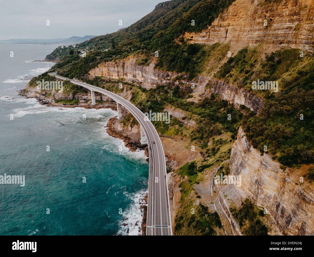 Vue panoramique sur le pont de Seacliff, Wollongong, Australie Banque D'Images