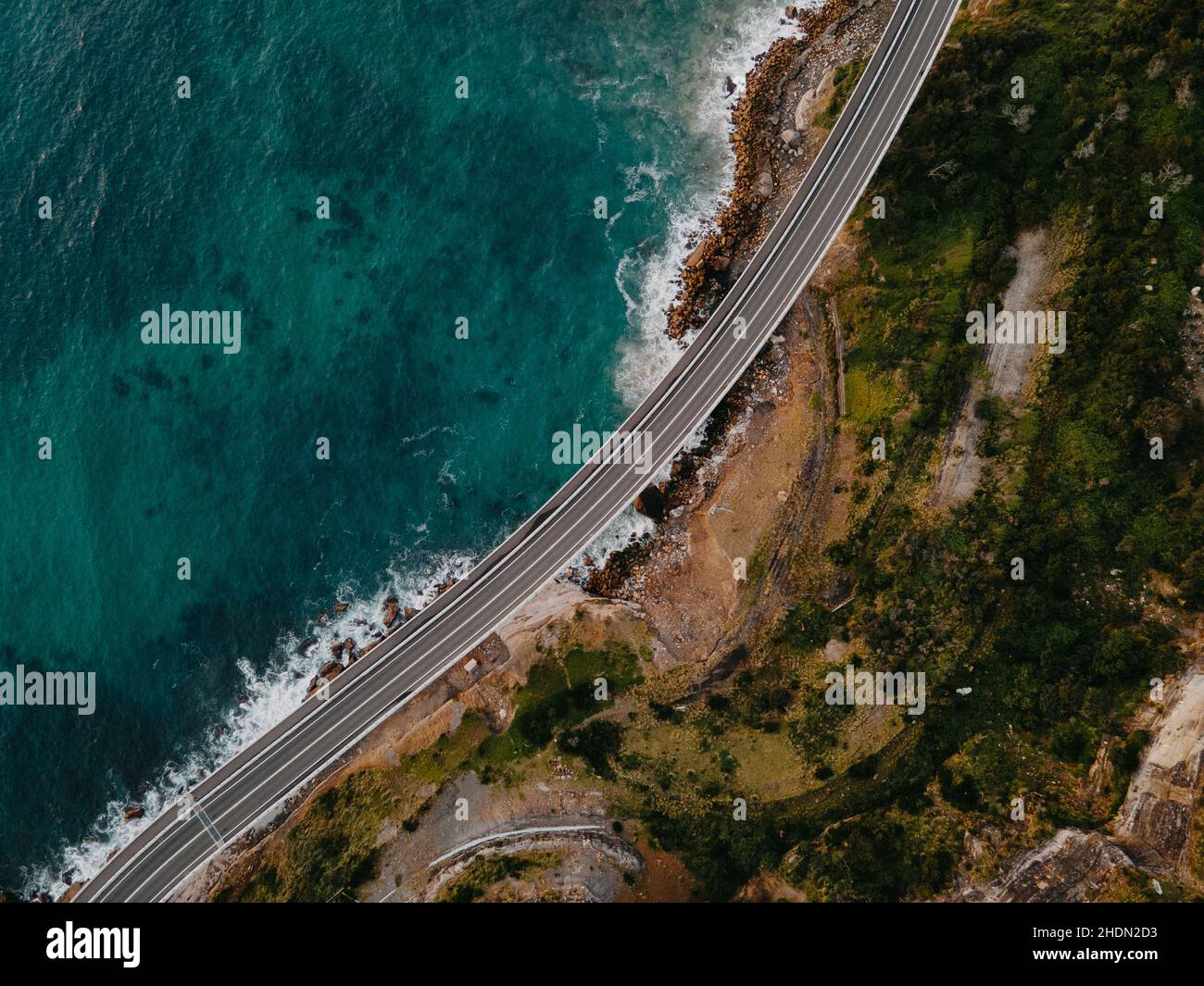 Vue panoramique sur le pont de Seacliff, Wollongong, Australie Banque D'Images