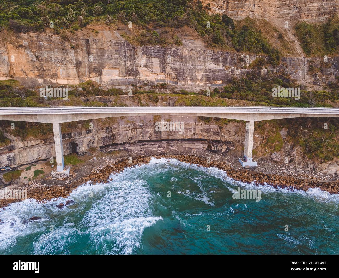 Vue panoramique sur le pont de Seacliff, Wollongong, Australie Banque D'Images