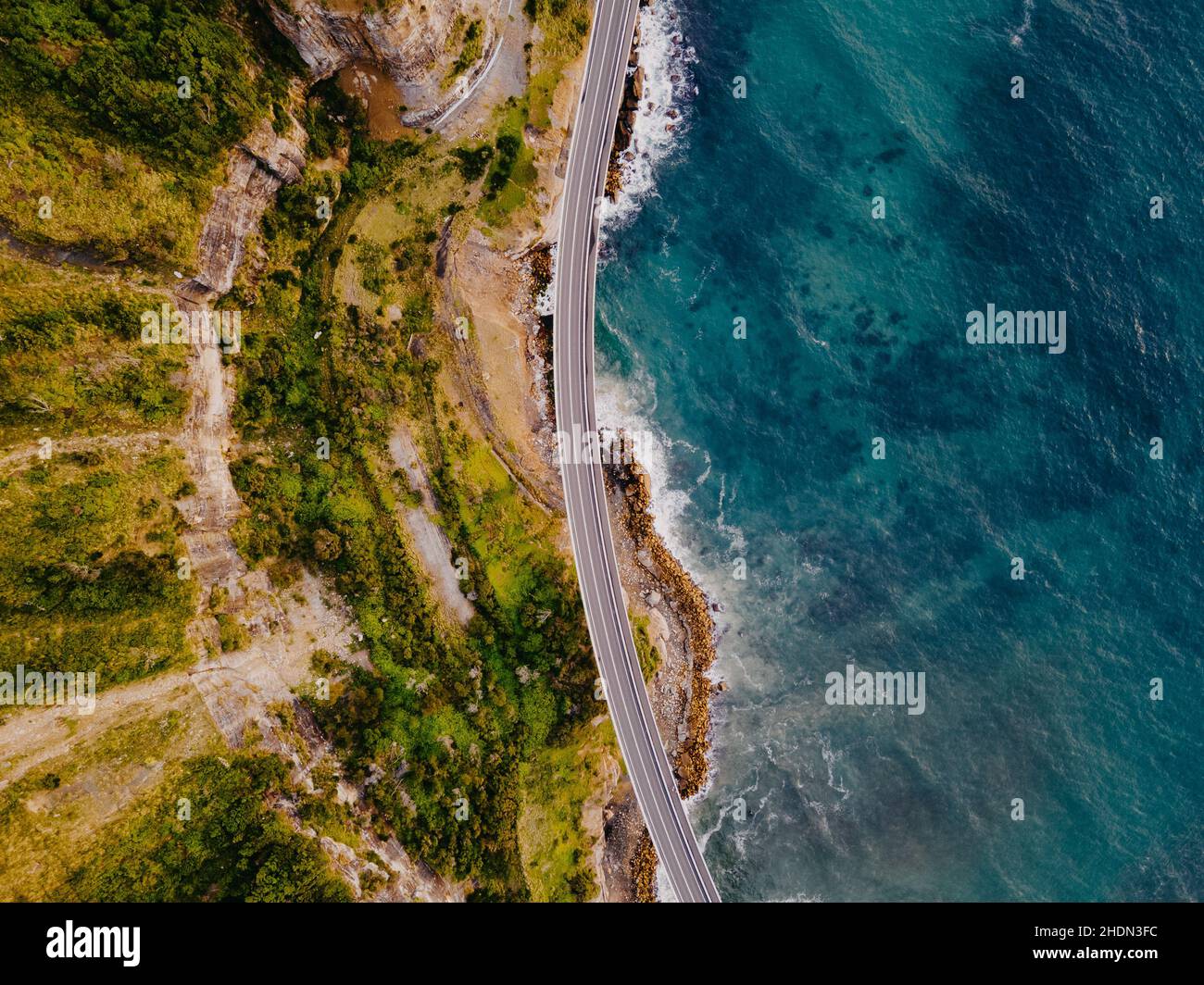 Vue panoramique sur le pont de Seacliff, Wollongong, Australie Banque D'Images