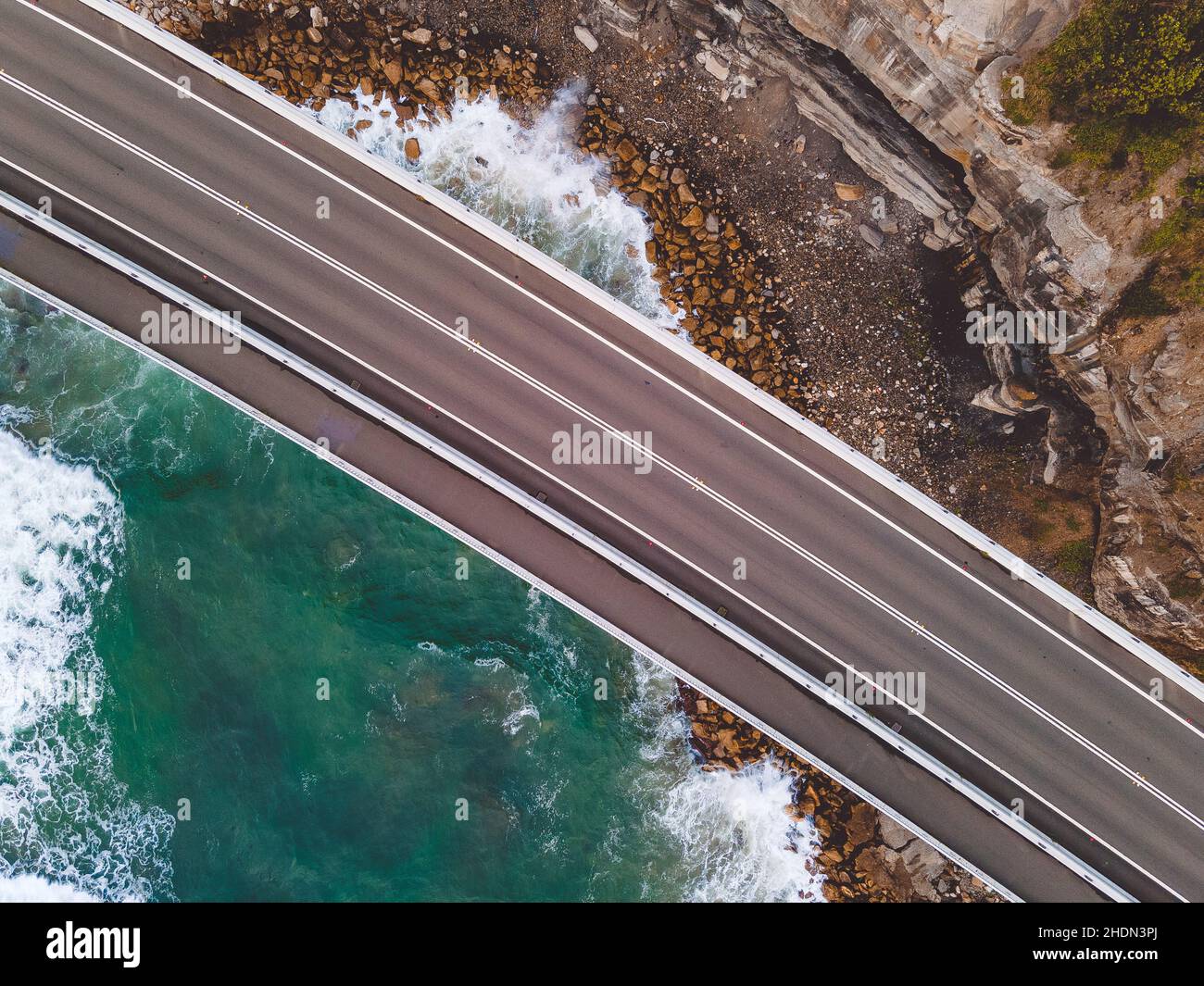 Vue panoramique sur le pont de Seacliff, Wollongong, Australie Banque D'Images