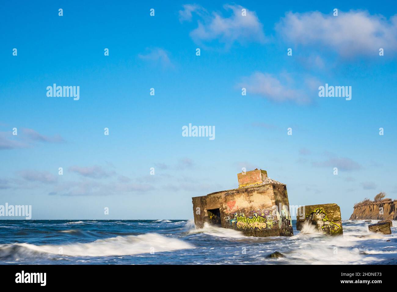 abri à la bombe, côte de la mer baltique, abris à la bombe, côtes de la mer baltique Banque D'Images