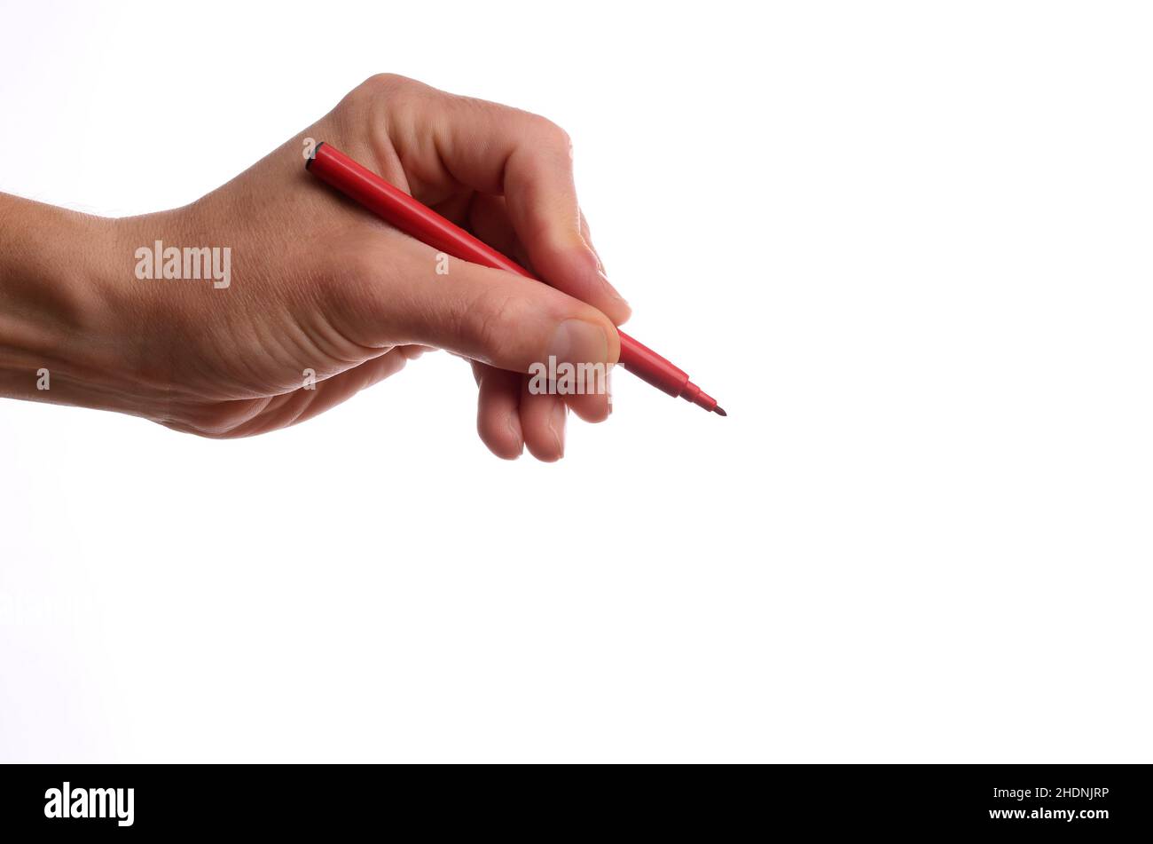 écriture, stylo, main, crayon rouge, stylos,mains, crayons rouges Banque D'Images