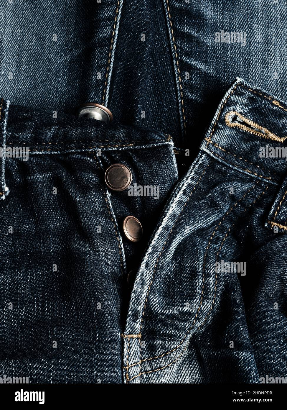 jeans, boutons vers le bas, boutons vers le bas Banque D'Images
