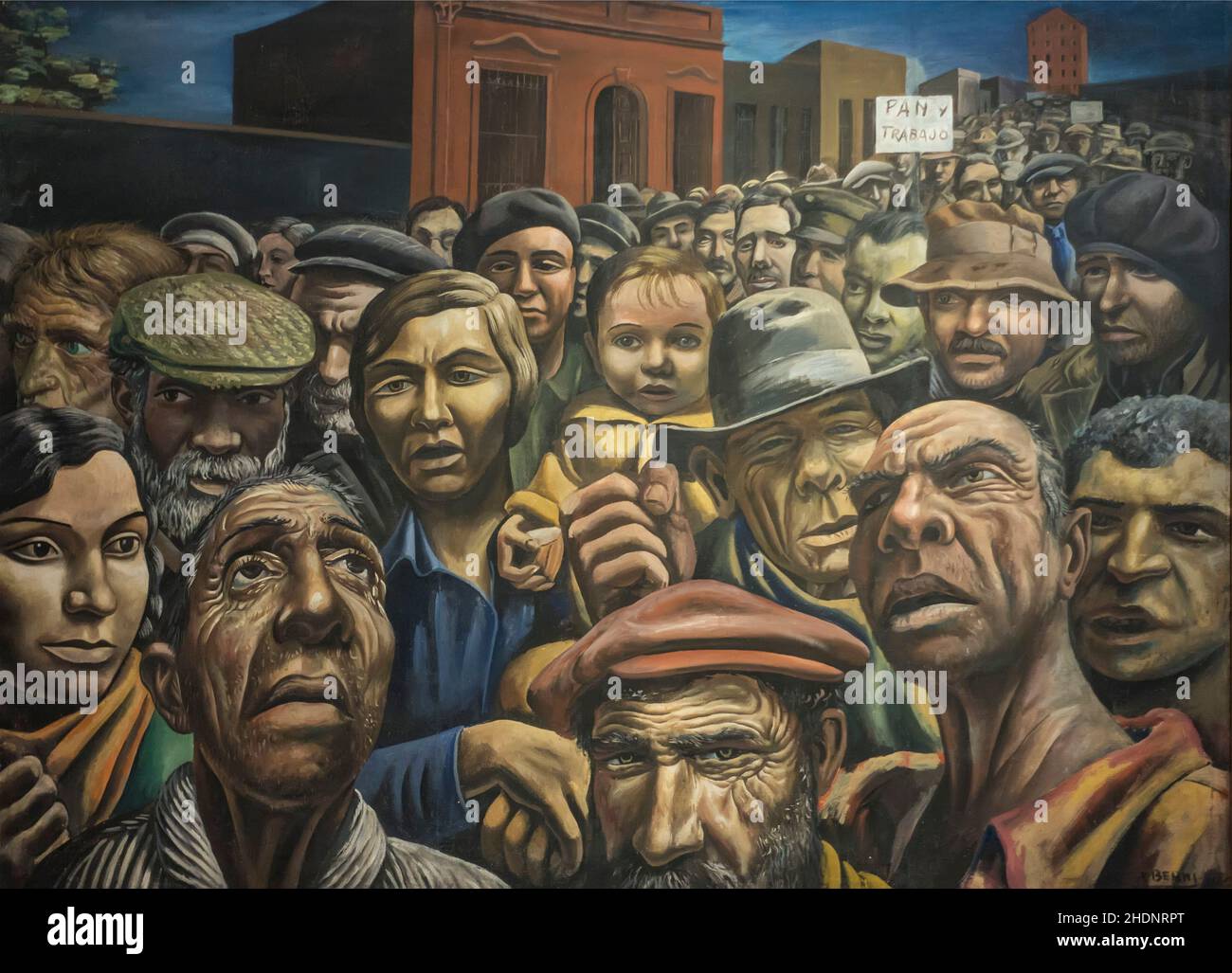 Antonio Berni, Manifestación (démonstration publique) 1934 ogg tempera sur toile de jute au musée MALBA Buenos Aires, Argentine Banque D'Images