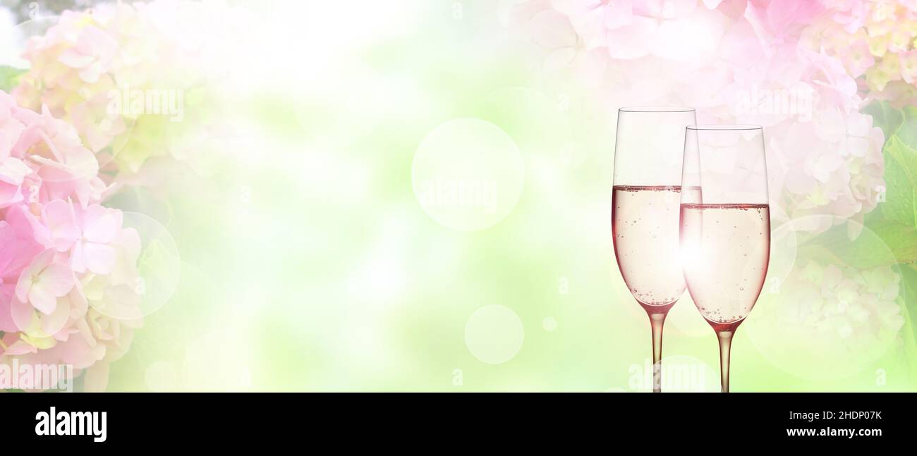 mariage, fêtes, coupes à champagne, fleurs, mariages,fête, fêtes, fête, flûte à champagne, fleurs Banque D'Images