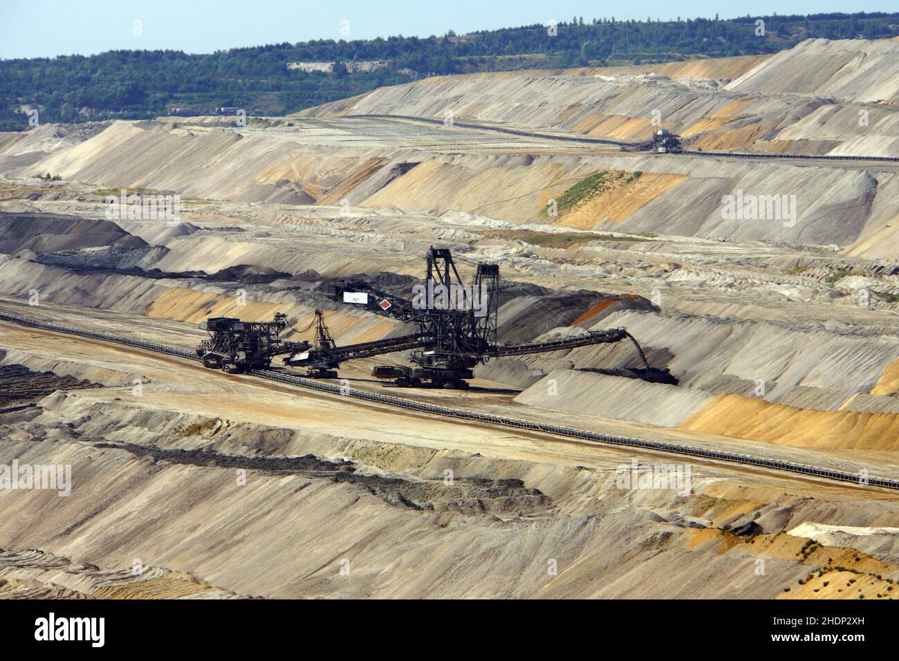 lignite, pont convoyeur, combustibles fossiles, lignites, ponts convoyeurs,combustibles fossiles Banque D'Images