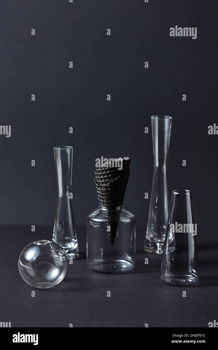 formes, verre, vase, forme, verres,verre brisé, vases Banque D'Images