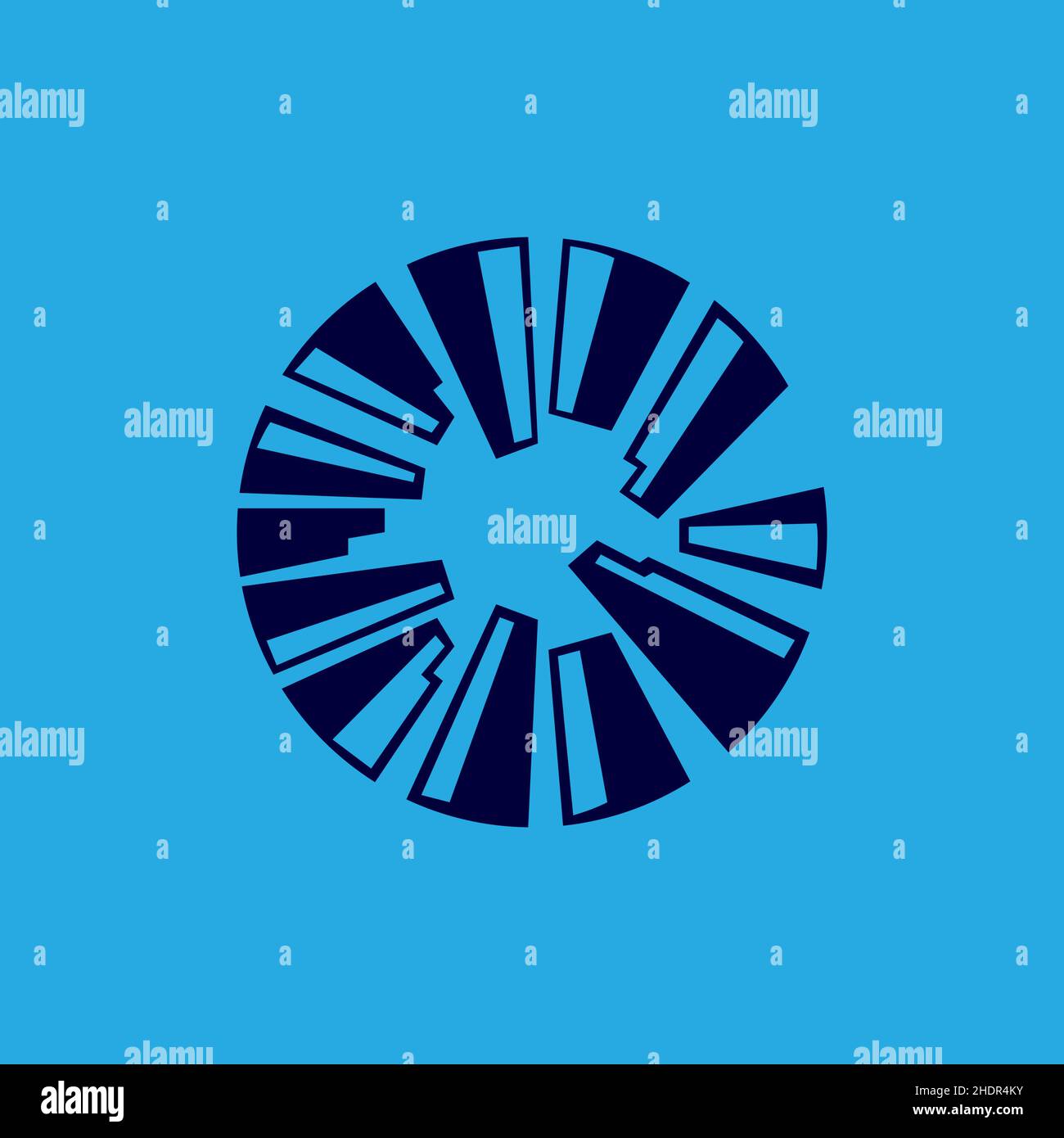 cercle avec vue gratte-ciel logo design vecteur graphique symbole icône illustration idée créative Illustration de Vecteur