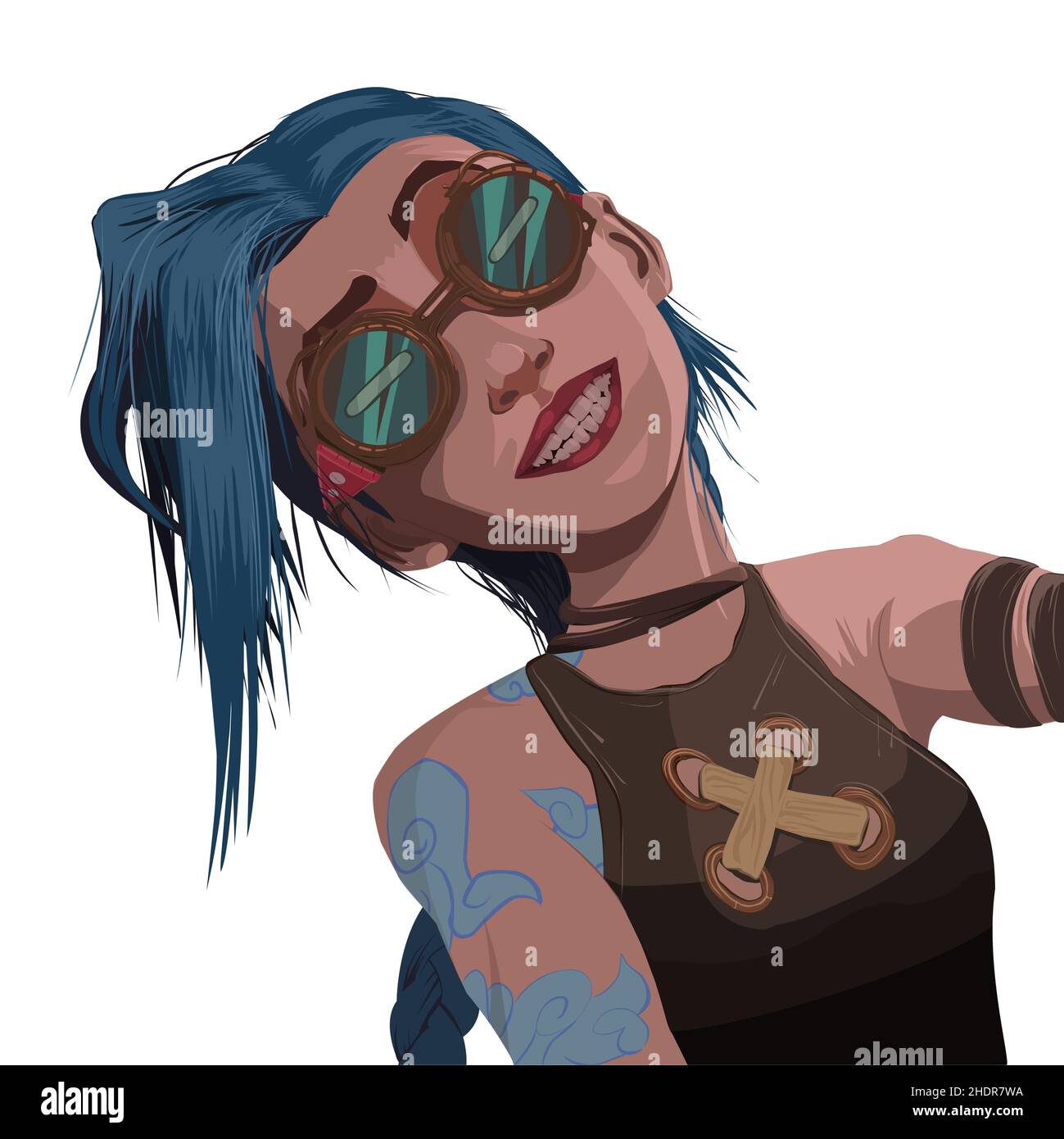 JINX de la série TV Arcane Illustration de Vecteur