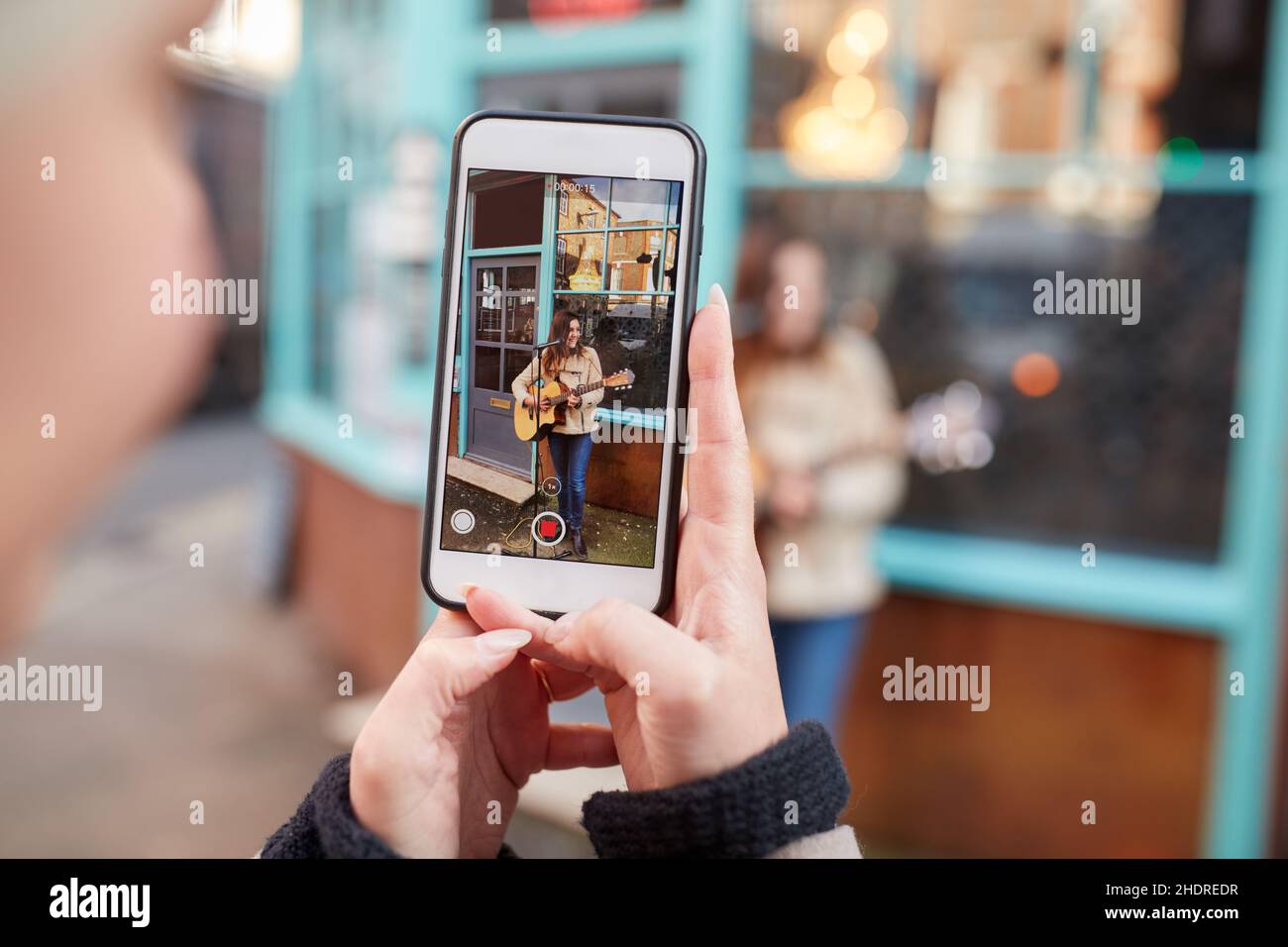 smartphone, street bucker, tournage, smartphones, smartphone,smartphones, bus Banque D'Images