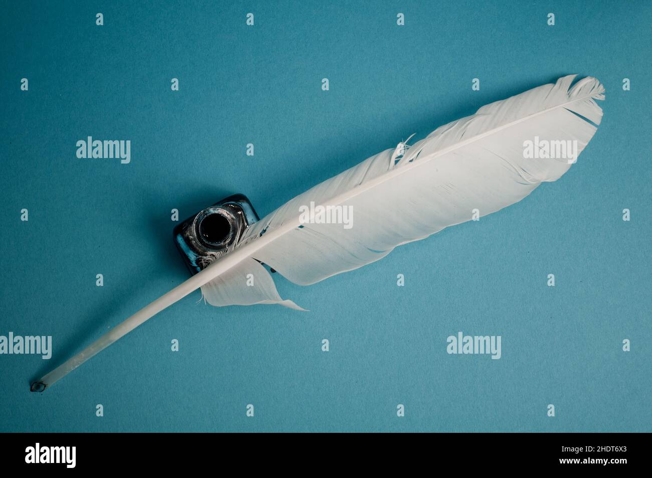 pot d'encre, stylo à douille, marmites, stylos à douille Banque D'Images