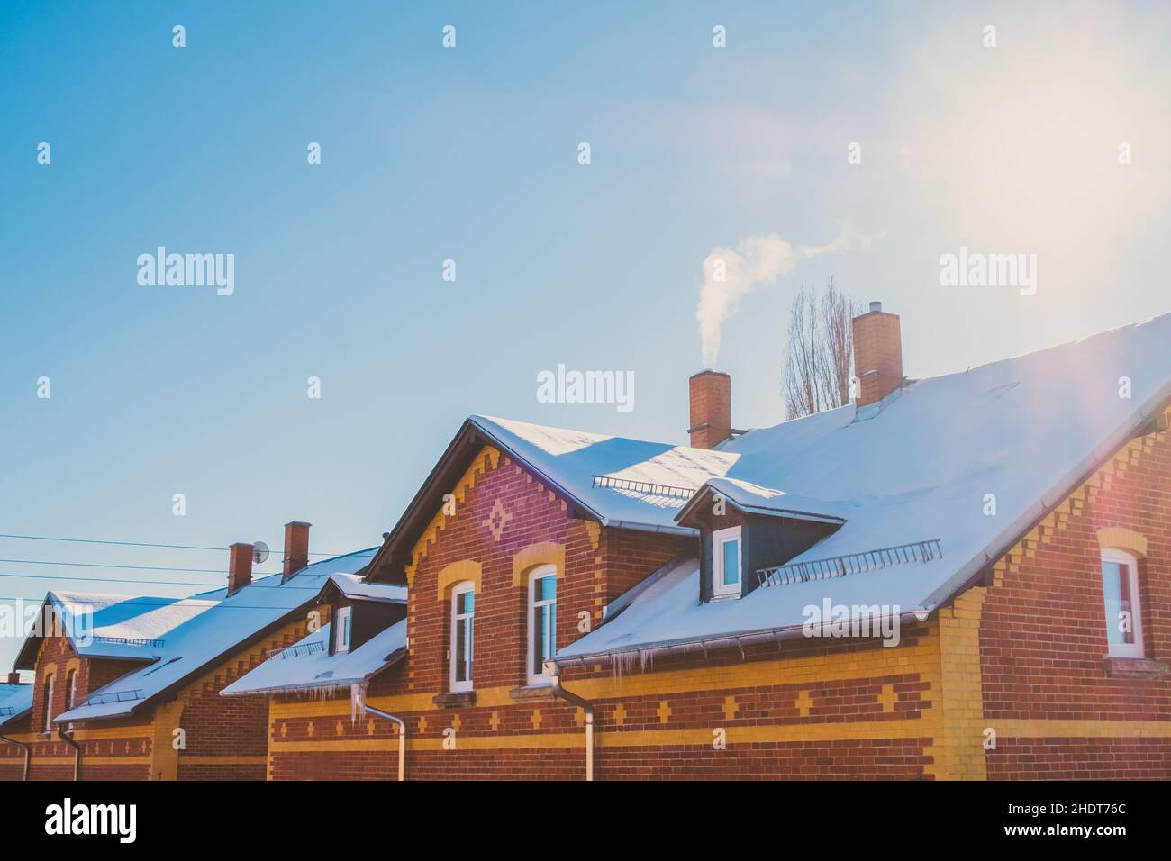 maison, hiver, période de chauffage, maisons, hivers,périodes de chauffage Banque D'Images