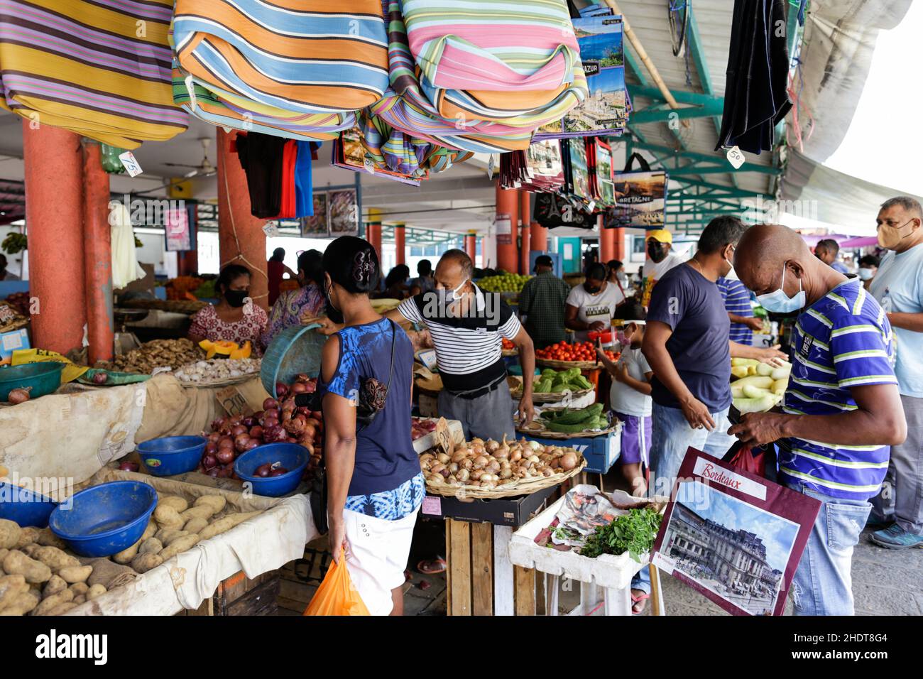 Village mauricien traditionnel, le nouveau front de mer de Mahebourg est idéal pour une promenade relaxante ainsi qu'un voyage de retour dans le temps prenant part Banque D'Images