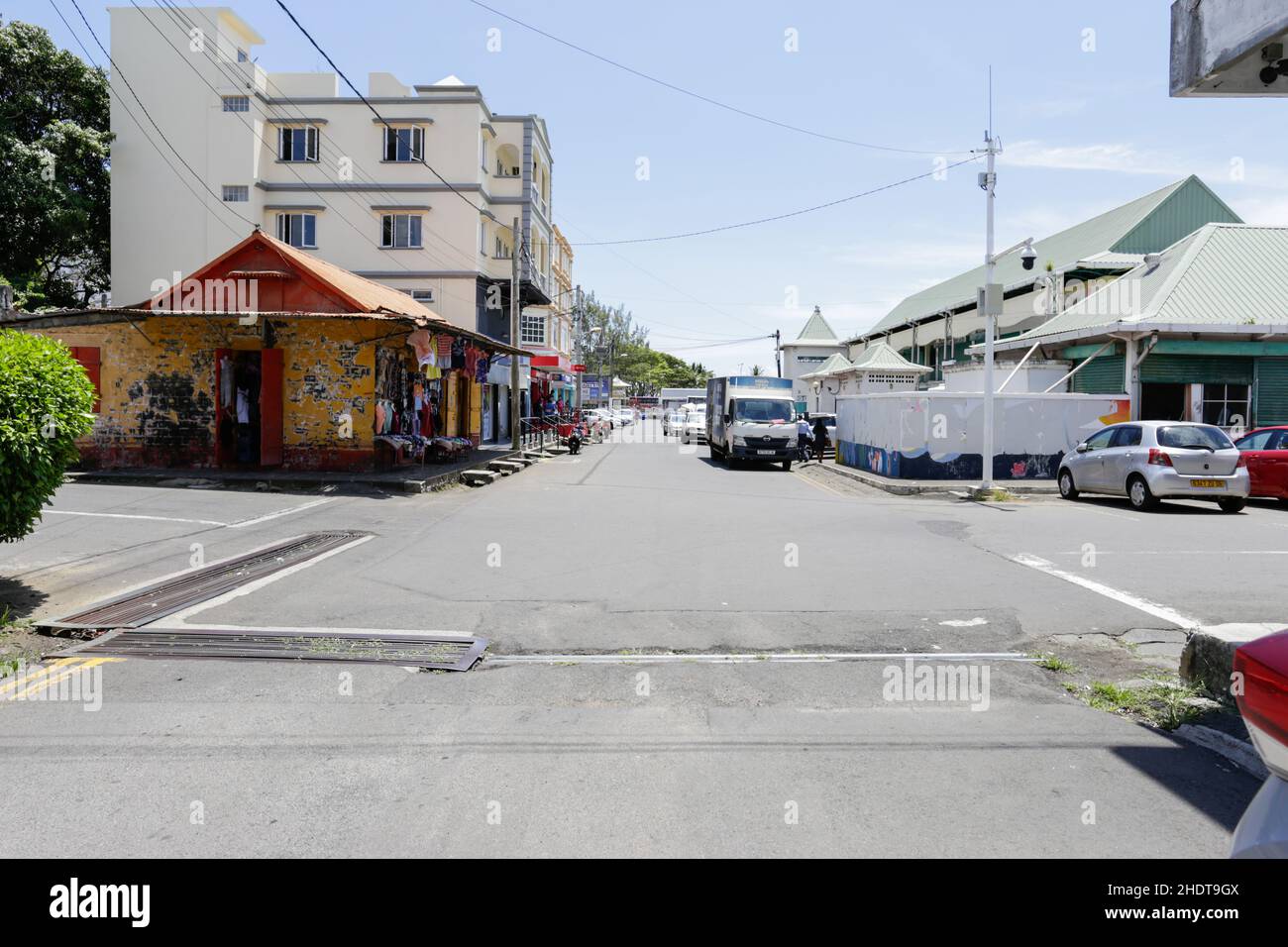 Village mauricien traditionnel, le nouveau front de mer de Mahebourg est idéal pour une promenade relaxante ainsi qu'un voyage de retour dans le temps prenant part Banque D'Images