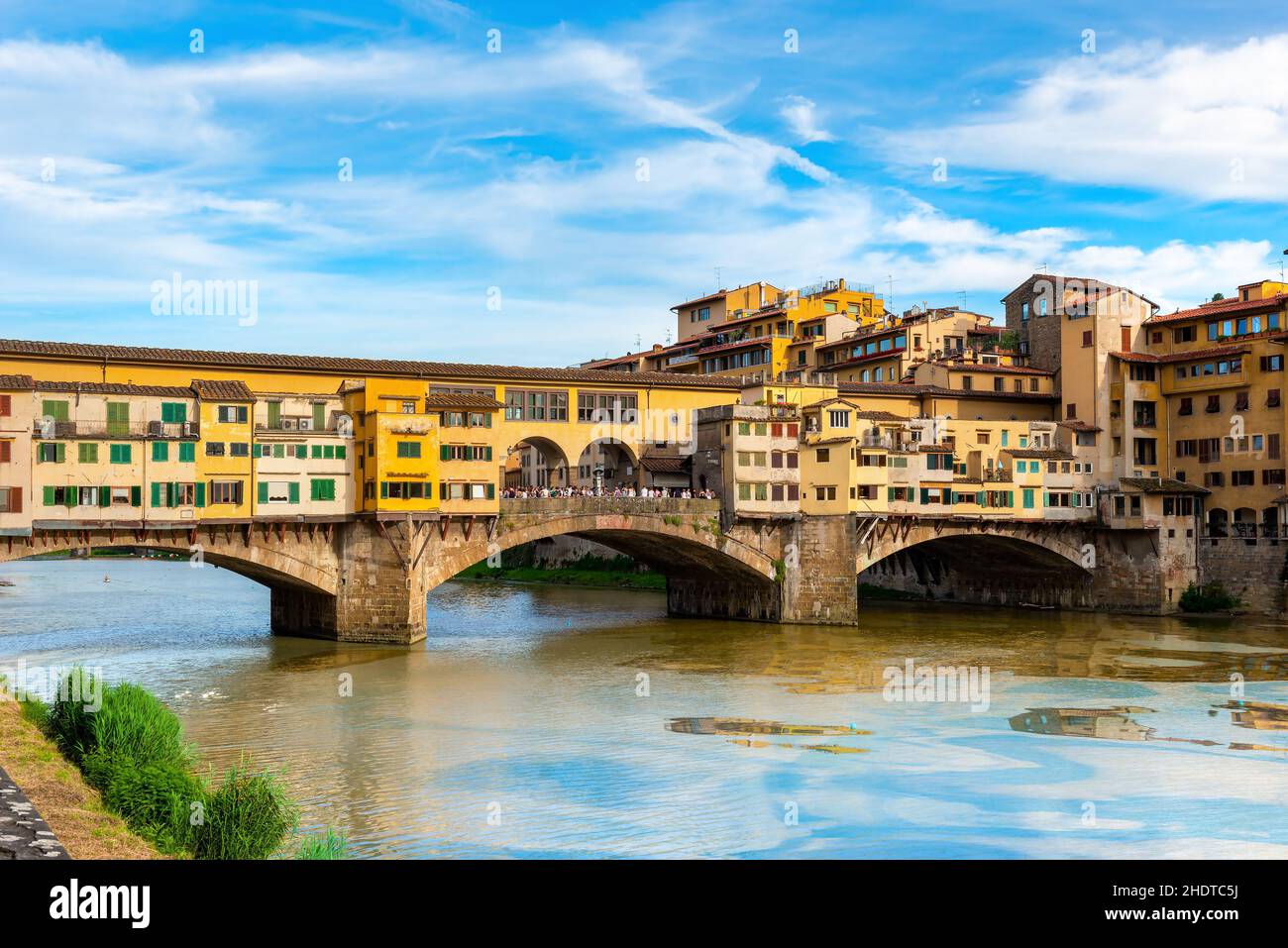 florence, ponte veccio, fleurs Banque D'Images