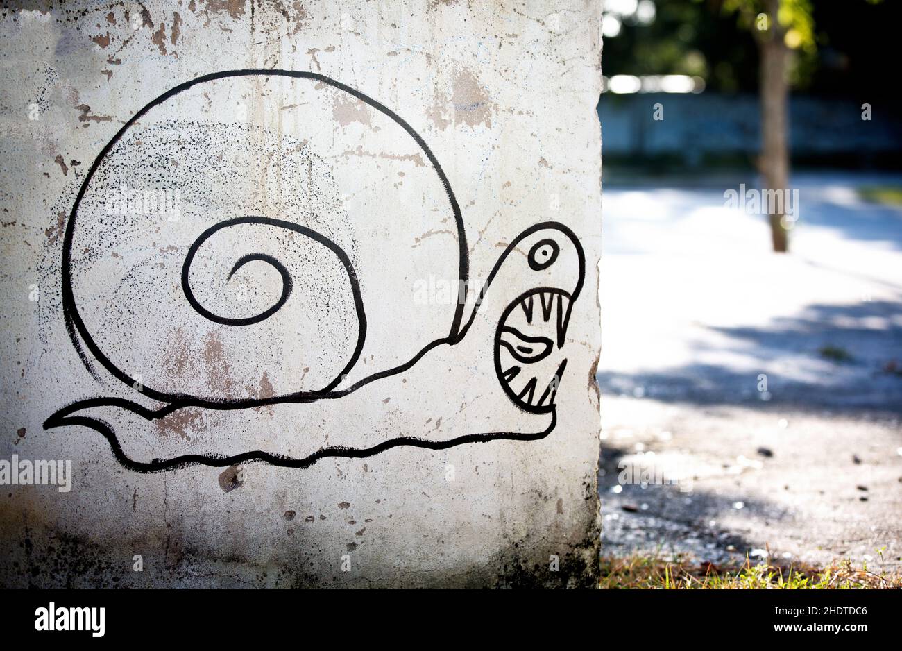 humour et bizarre, escargot, streetart, humour et bizarre, escargots,streetarts Banque D'Images