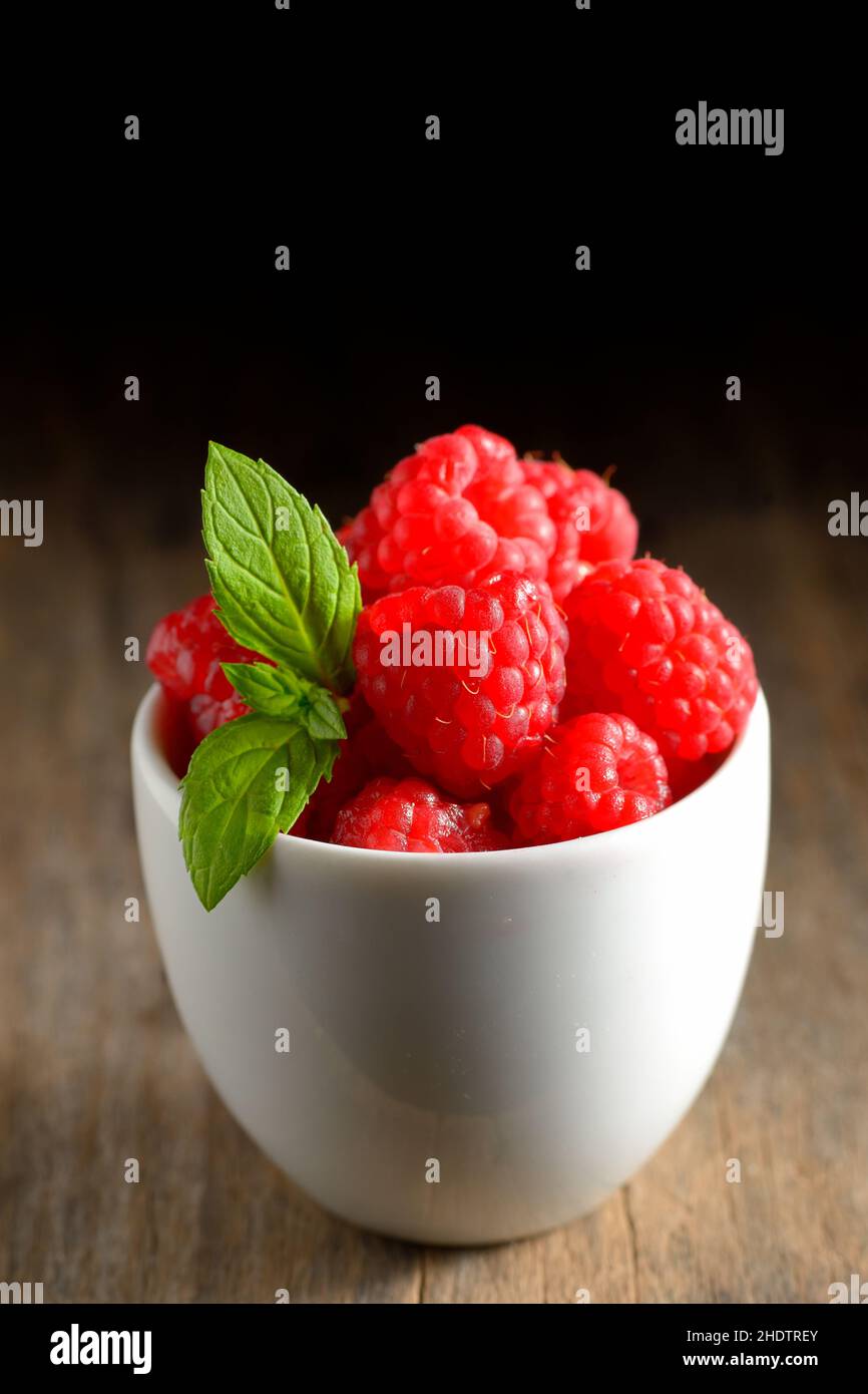 framboises, desserts, framboises, desserts Banque D'Images