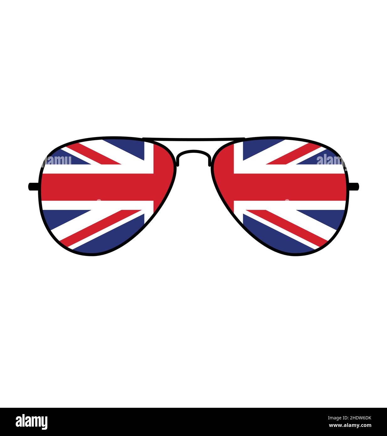 Cool simple Aviator lunettes de soleil avec drapeau britannique drapeau de  prise dans les lentilles vecteur isolé sur fond blanc Image Vectorielle  Stock - Alamy