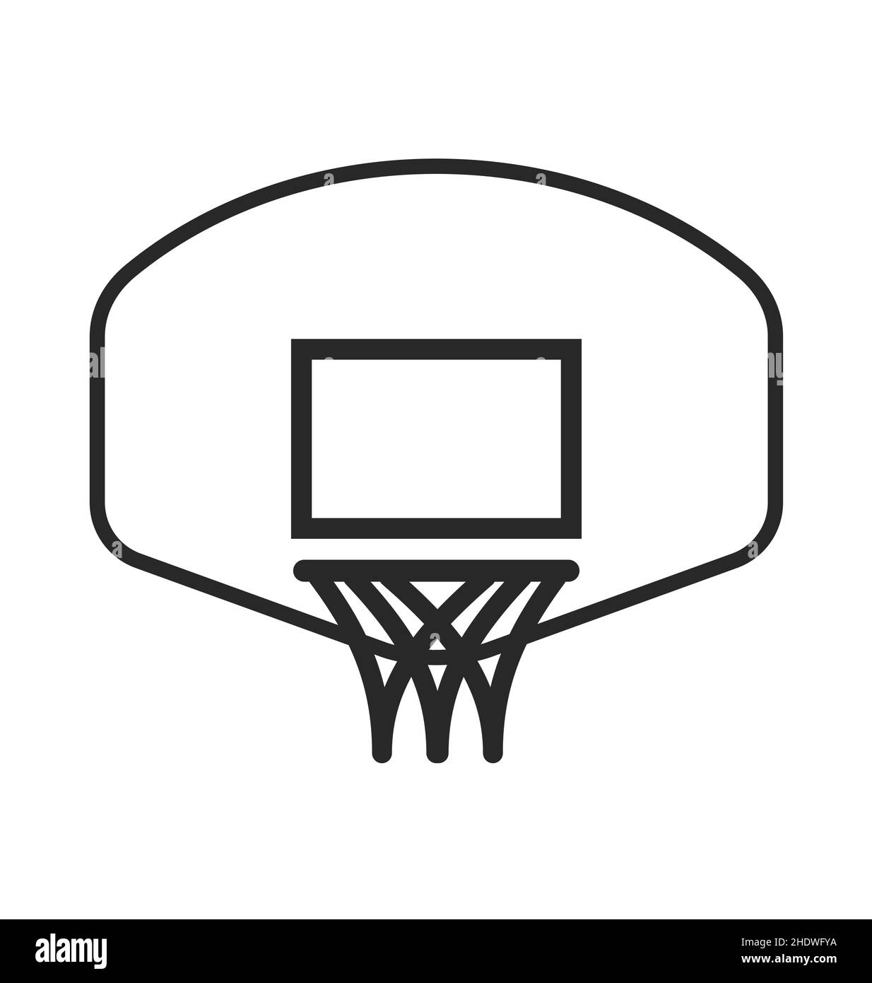 logo de basket-ball simple ligne dessin anneau de cerceau et vecteur de fond isolé sur fond blanc Illustration de Vecteur