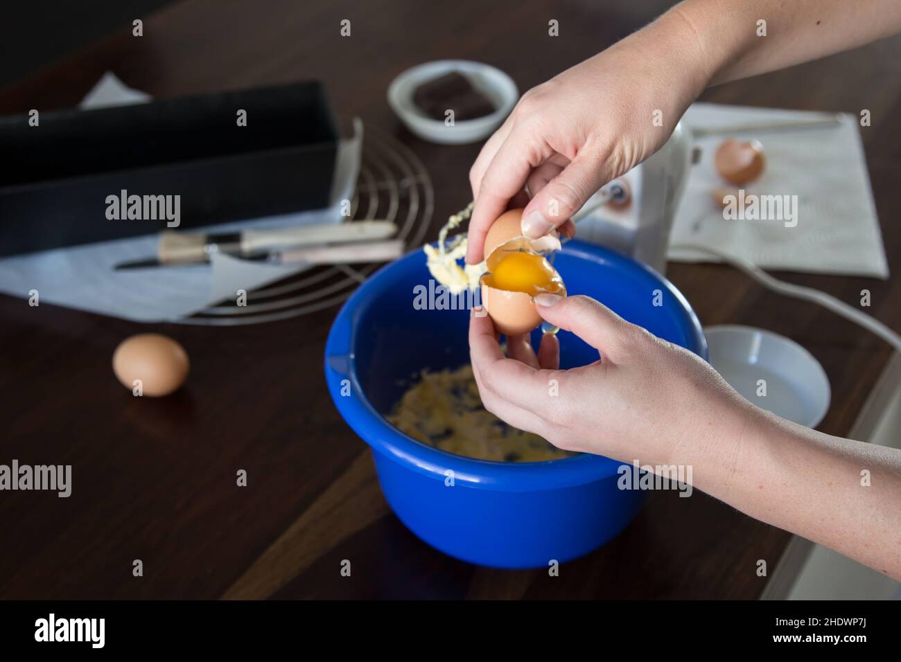 œufs, préparation, ingrédients de cuisson, pâte, œuf,préparations, ingrédients, pâtes Banque D'Images