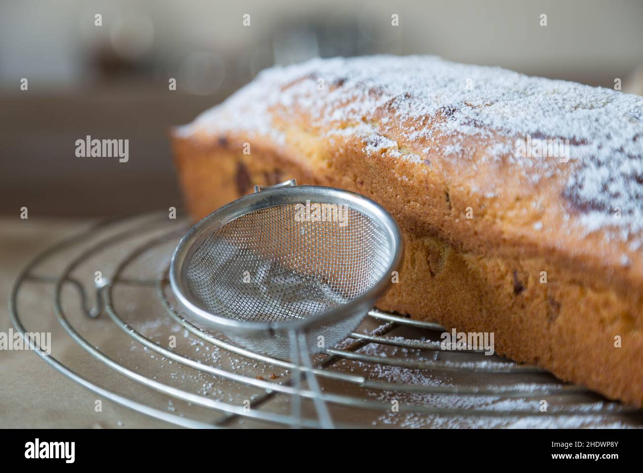 sucre en poudre, dessert, gâteau de marbre, sucres en poudre, desserts,gâteaux de marbre Banque D'Images