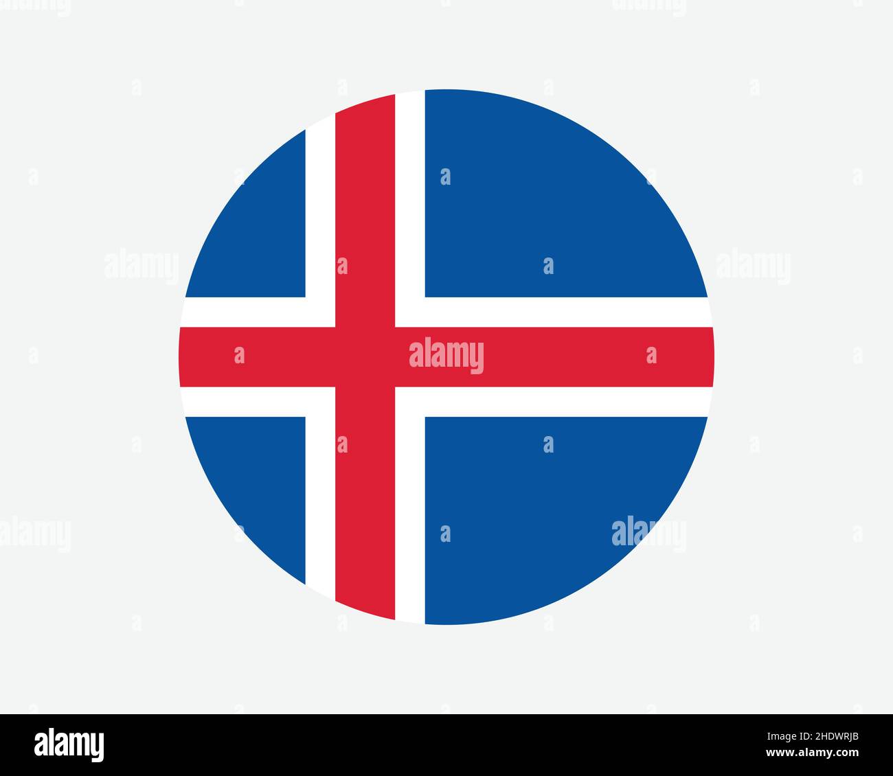 Drapeau national de l'Islande.Drapeau national du cercle islandais.Bannière de bouton de forme circulaire Islande.Illustration du vecteur EPS. Illustration de Vecteur