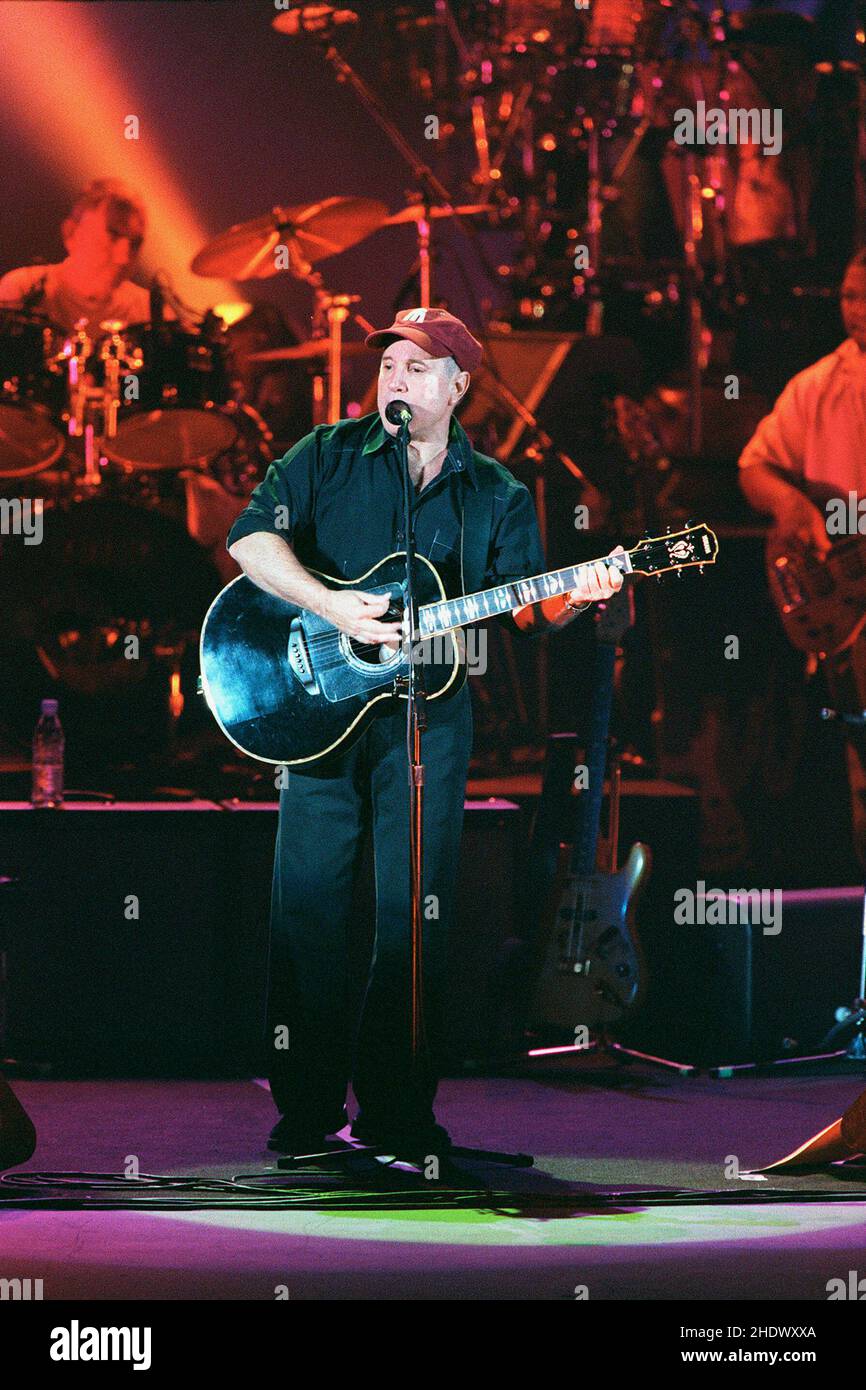 Paul Simon a fait un coup de pied de sa tournée britannique au Hammersmith Apollo à Londres, au Royaume-Uni.23rd octobre 2000. Banque D'Images