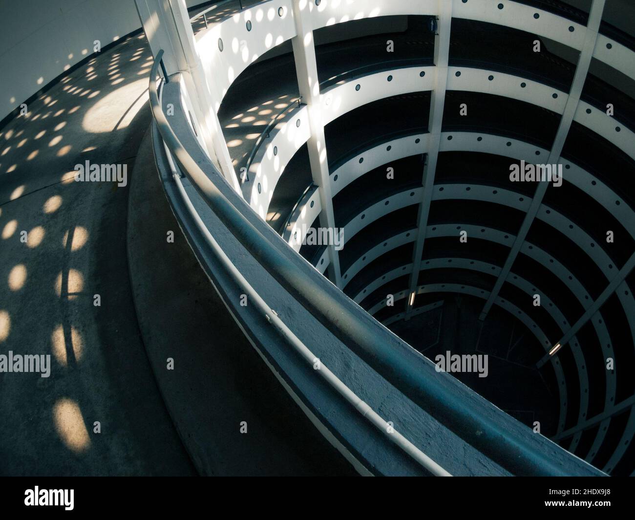 spirale, garage de stationnement, spirales, tourbillon, tourbillons,garages de stationnement Banque D'Images