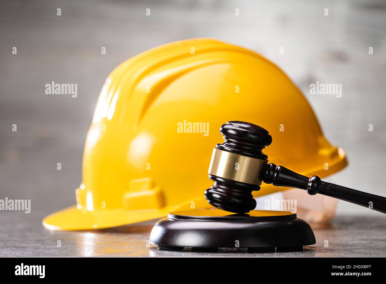 Droit de la construction contentieux juridique et Gavel ou Mallet Banque D'Images